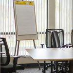 office meeting room with flip chart